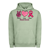 Pigment Oil Green breast cancer peace love cure Urban Hoodie - RanaPortraitStore