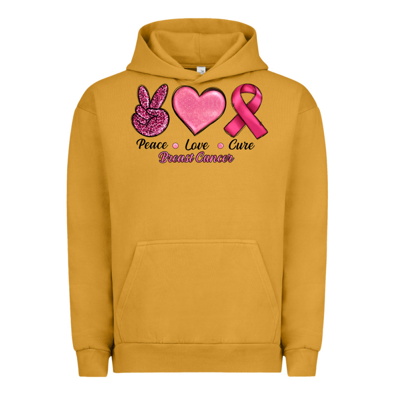 Breast Cancer Peace Love Cure Urban Hoodie by RanaPortraitStore | Teevron