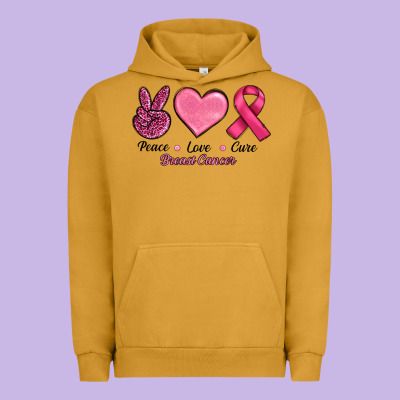 Breast Cancer Peace Love Cure Urban Hoodie Designed By Ranaportraitstore