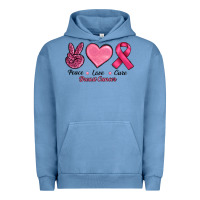 Pigment Pebble Blue breast cancer peace love cure Urban Hoodie - RanaPortraitStore