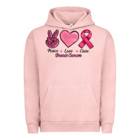 Pigment Salmon breast cancer peace love cure Urban Hoodie - RanaPortraitStore