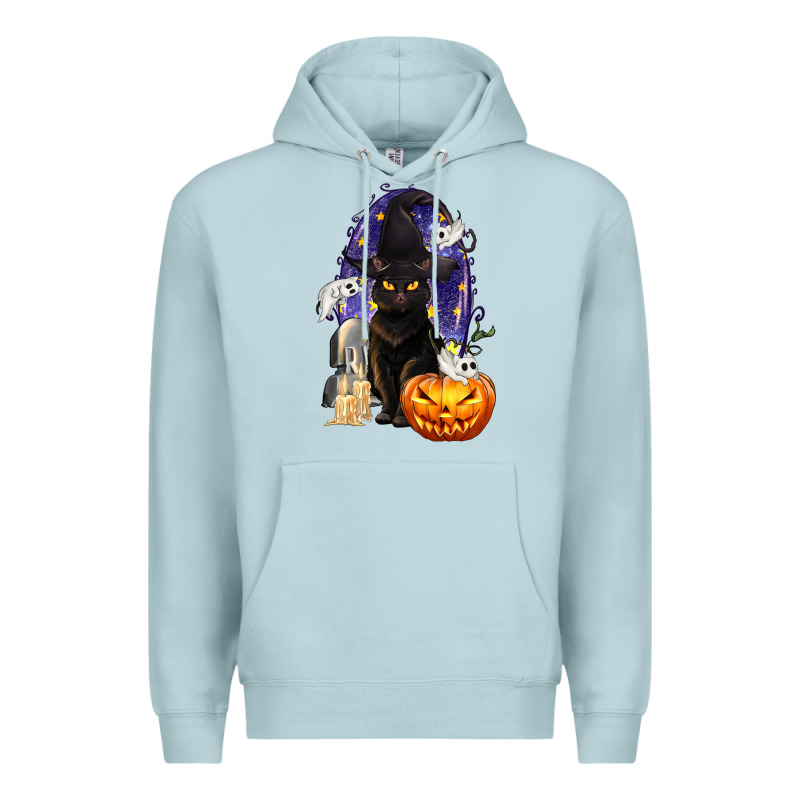 Halloween Cat And Pumpkin Premium Hoodie by texasbilliewilder | Teevron