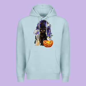 Halloween Cat And Pumpkin Premium Hoodie Designed By Texasbilliewilder