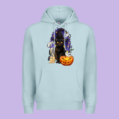 Halloween Cat And Pumpkin Premium Hoodie Designed By Texasbilliewilder