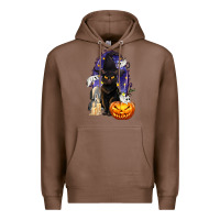 Chestnut Halloween Cat and Pumpkin Premium Hoodie - texasbilliewilder