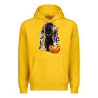 Lemon Halloween Cat and Pumpkin Premium Hoodie - texasbilliewilder
