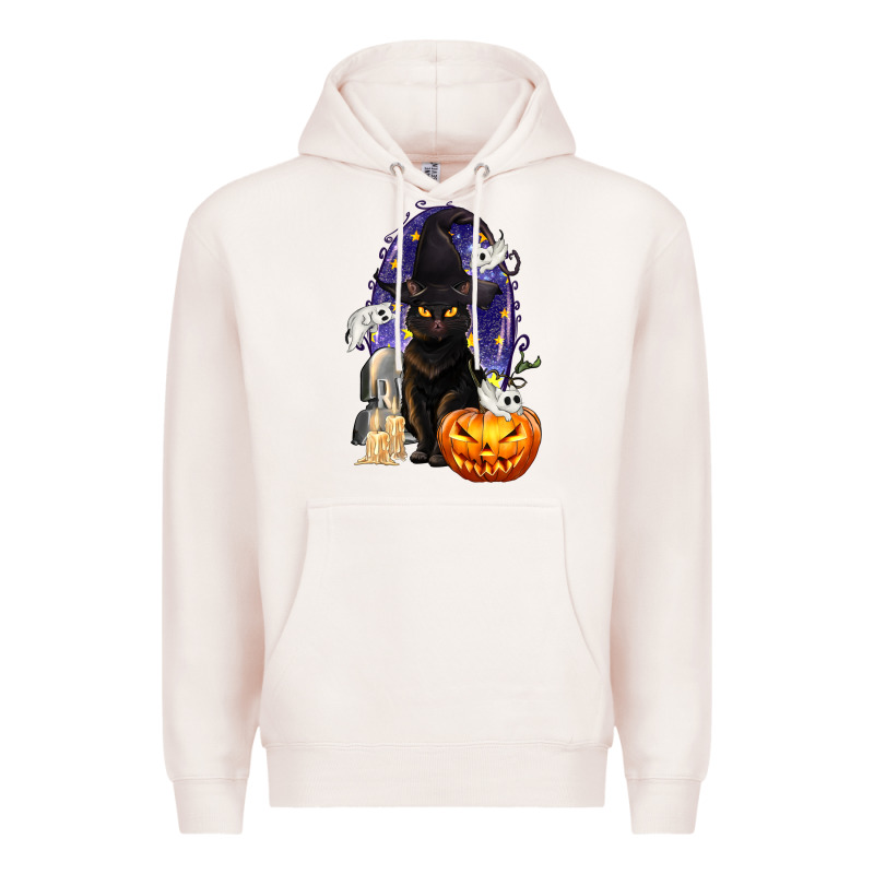 Halloween Cat And Pumpkin Premium Hoodie by texasbilliewilder | Teevron