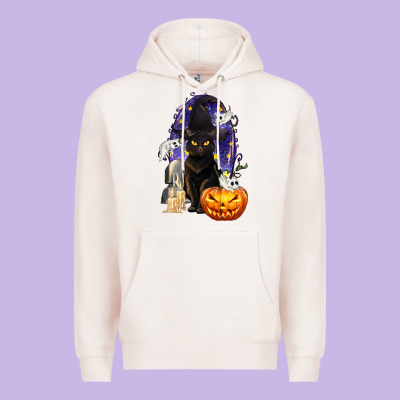 Halloween Cat And Pumpkin Premium Hoodie Designed By Texasbilliewilder