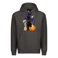 Smoke Halloween Cat and Pumpkin Premium Hoodie - texasbilliewilder
