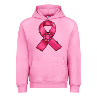 Fuchsia Pink breast cancer awareness ribbon Urban Hoodie - RanaPortraitStore