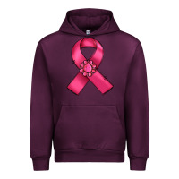 Mauve Wine breast cancer awareness ribbon Urban Hoodie - RanaPortraitStore
