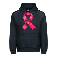Navy breast cancer awareness ribbon Urban Hoodie - RanaPortraitStore