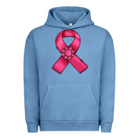 Pigment Pebble Blue breast cancer awareness ribbon Urban Hoodie - RanaPortraitStore