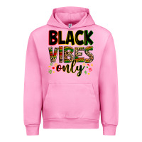 Fuchsia Pink black vibes only Urban Hoodie - Zillion Design Studio