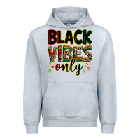 Heather Grey black vibes only Urban Hoodie - Zillion Design Studio