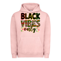 Pigment Salmon black vibes only Urban Hoodie - Zillion Design Studio
