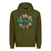 Army Green blessed sunflower Premium Hoodie - RanaPortraitStore