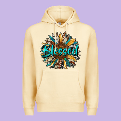 Blessed Sunflower Premium Hoodie Designed By Ranaportraitstore