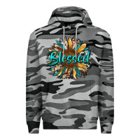 Slate Camo blessed sunflower Premium Hoodie - RanaPortraitStore