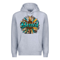 Heather Grey blessed sunflower Premium Hoodie - RanaPortraitStore