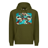 Army Green aztec cowhide background Premium Hoodie - Zillion Design Studio