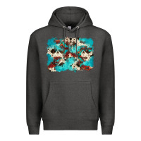 Charcoal Heather aztec cowhide background Premium Hoodie - Zillion Design Studio
