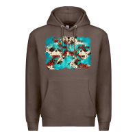 Coffee aztec cowhide background Premium Hoodie - Zillion Design Studio