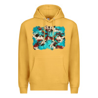 Mustard aztec cowhide background Premium Hoodie - Zillion Design Studio