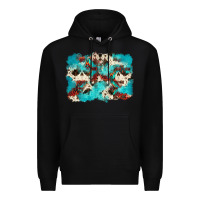 Black aztec cowhide background Premium Hoodie - Zillion Design Studio