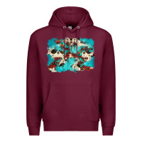 Burgundy aztec cowhide background Premium Hoodie - Zillion Design Studio