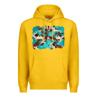 Lemon aztec cowhide background Premium Hoodie - Zillion Design Studio