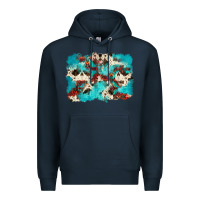 Navy aztec cowhide background Premium Hoodie - Zillion Design Studio