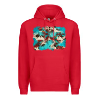 Red aztec cowhide background Premium Hoodie - Zillion Design Studio