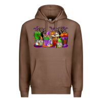 Chestnut Halloween Gnomes Coffee Cups Premium Hoodie - texasbilliewilder