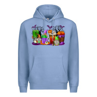 Colony Blue Halloween Gnomes Coffee Cups Premium Hoodie - texasbilliewilder
