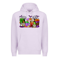 Lilac Halloween Gnomes Coffee Cups Premium Hoodie - texasbilliewilder