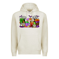 Oatmeal Heather Halloween Gnomes Coffee Cups Premium Hoodie - texasbilliewilder