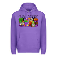 Purple Halloween Gnomes Coffee Cups Premium Hoodie - texasbilliewilder