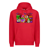 Red Halloween Gnomes Coffee Cups Premium Hoodie - texasbilliewilder