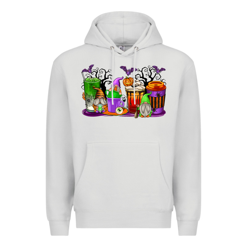 Halloween Gnomes Coffee Cups Premium Hoodie by texasbilliewilder | Teevron