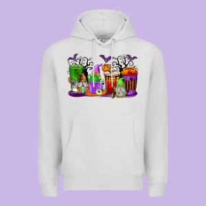 Halloween Gnomes Coffee Cups Premium Hoodie Designed By Texasbilliewilder