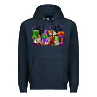 Navy Halloween Gnomes Coffee Cups Premium Hoodie - texasbilliewilder
