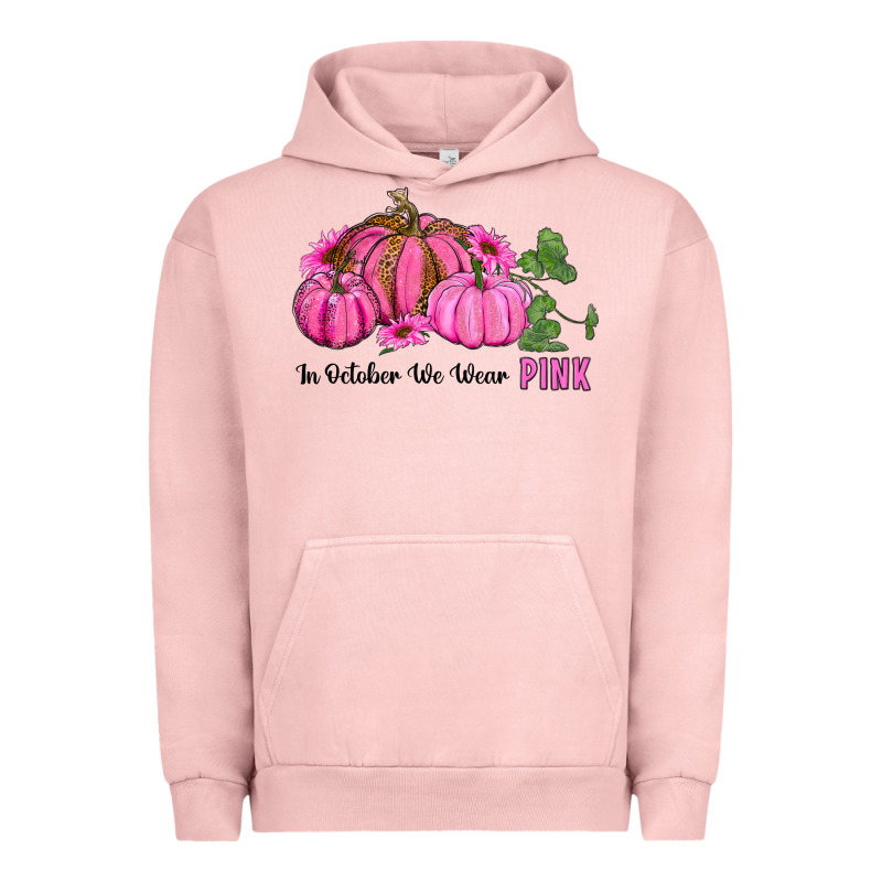 In October We Wear Pink Pumpkin And Sunflowers Urban Hoodie by RanaPortraitStore | Teevron