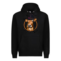 Black Halloween Cow Moo I Mean Boo Premium Hoodie - texasbilliewilder