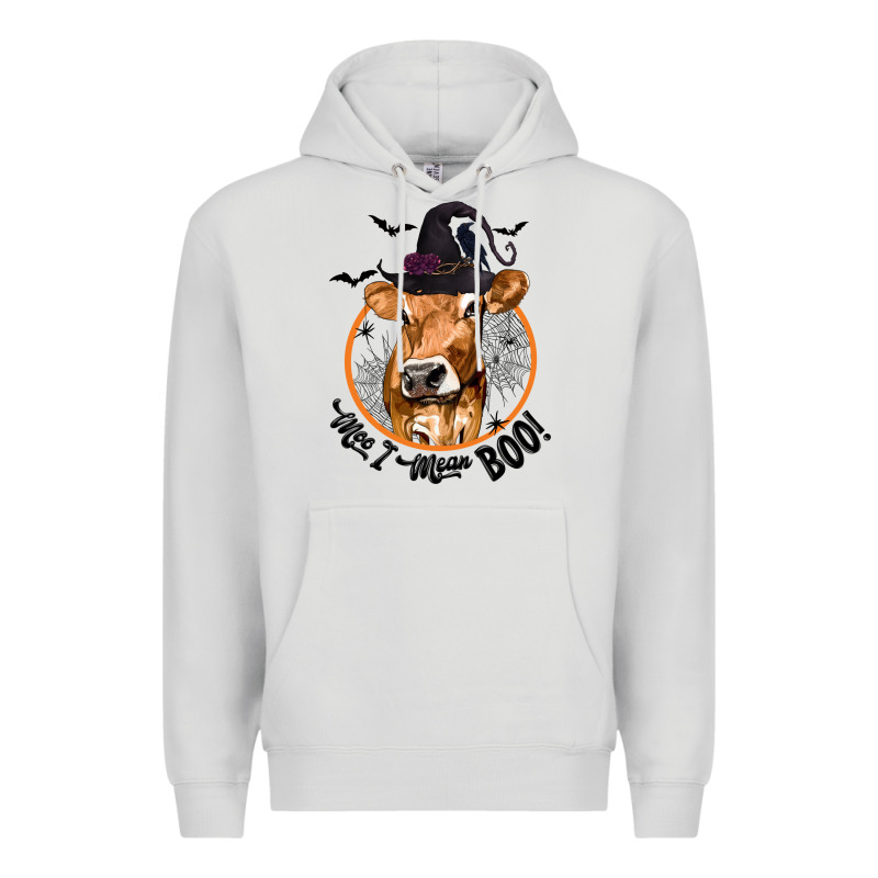 Halloween Cow Moo I Mean Boo Premium Hoodie by texasbilliewilder | Teevron