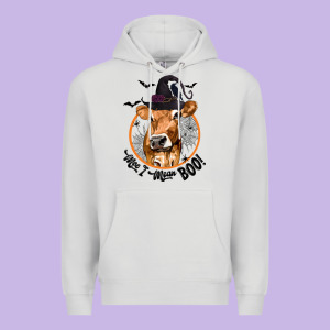 Halloween Cow Moo I Mean Boo Premium Hoodie Designed By Texasbilliewilder