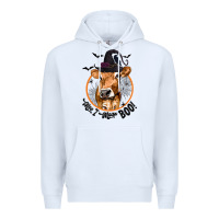 White Halloween Cow Moo I Mean Boo Premium Hoodie - texasbilliewilder