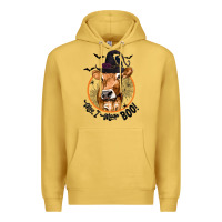 Antique Gold Halloween Cow Moo I Mean Boo Premium Hoodie - texasbilliewilder