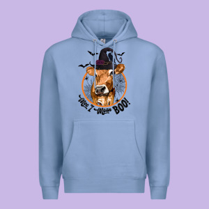 Halloween Cow Moo I Mean Boo Premium Hoodie Designed By Texasbilliewilder