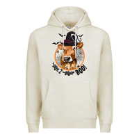 Oatmeal Heather Halloween Cow Moo I Mean Boo Premium Hoodie - texasbilliewilder